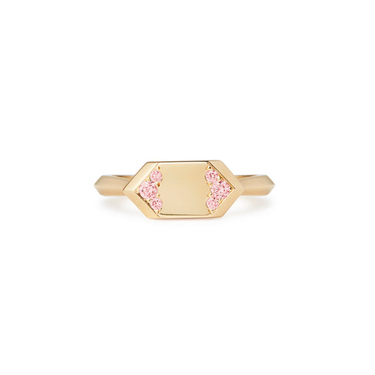 Pink Sapphire Archway Monogram Ring