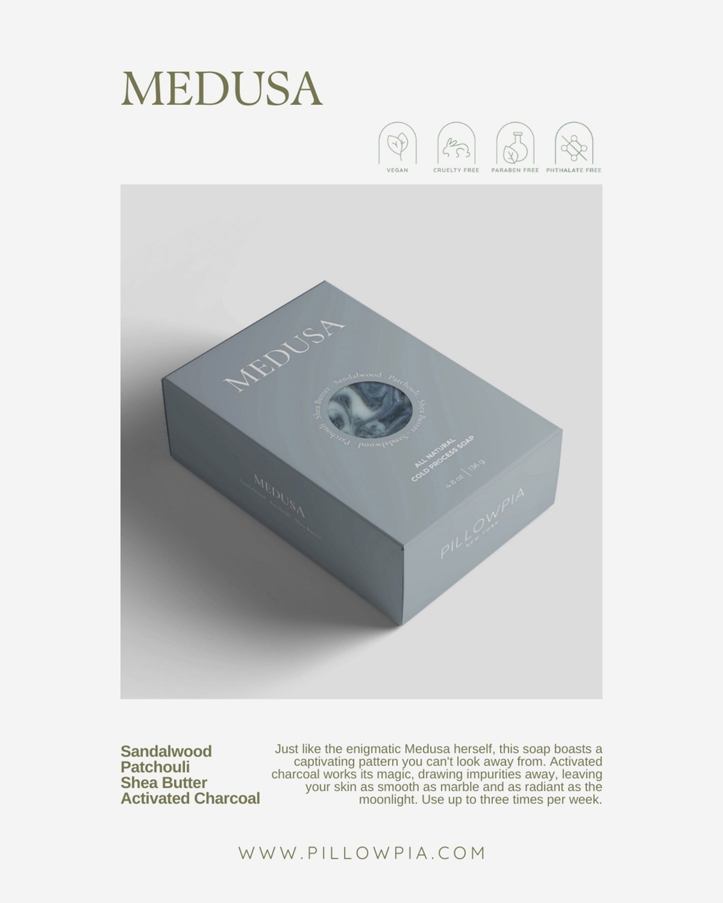 cold process bar soap - medusa