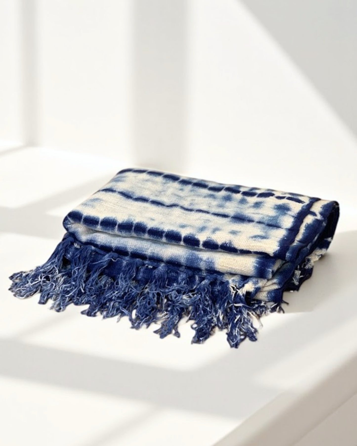 indigo shibori throw