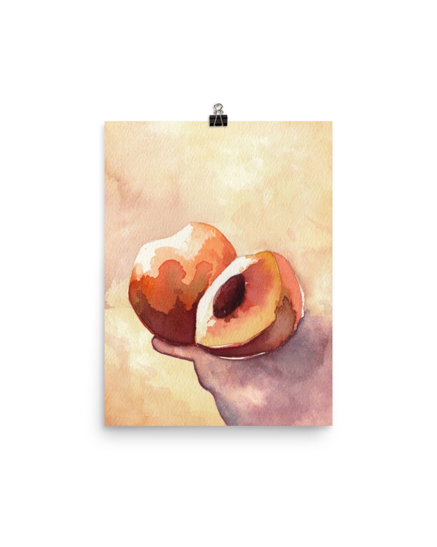 peach watercolor art print