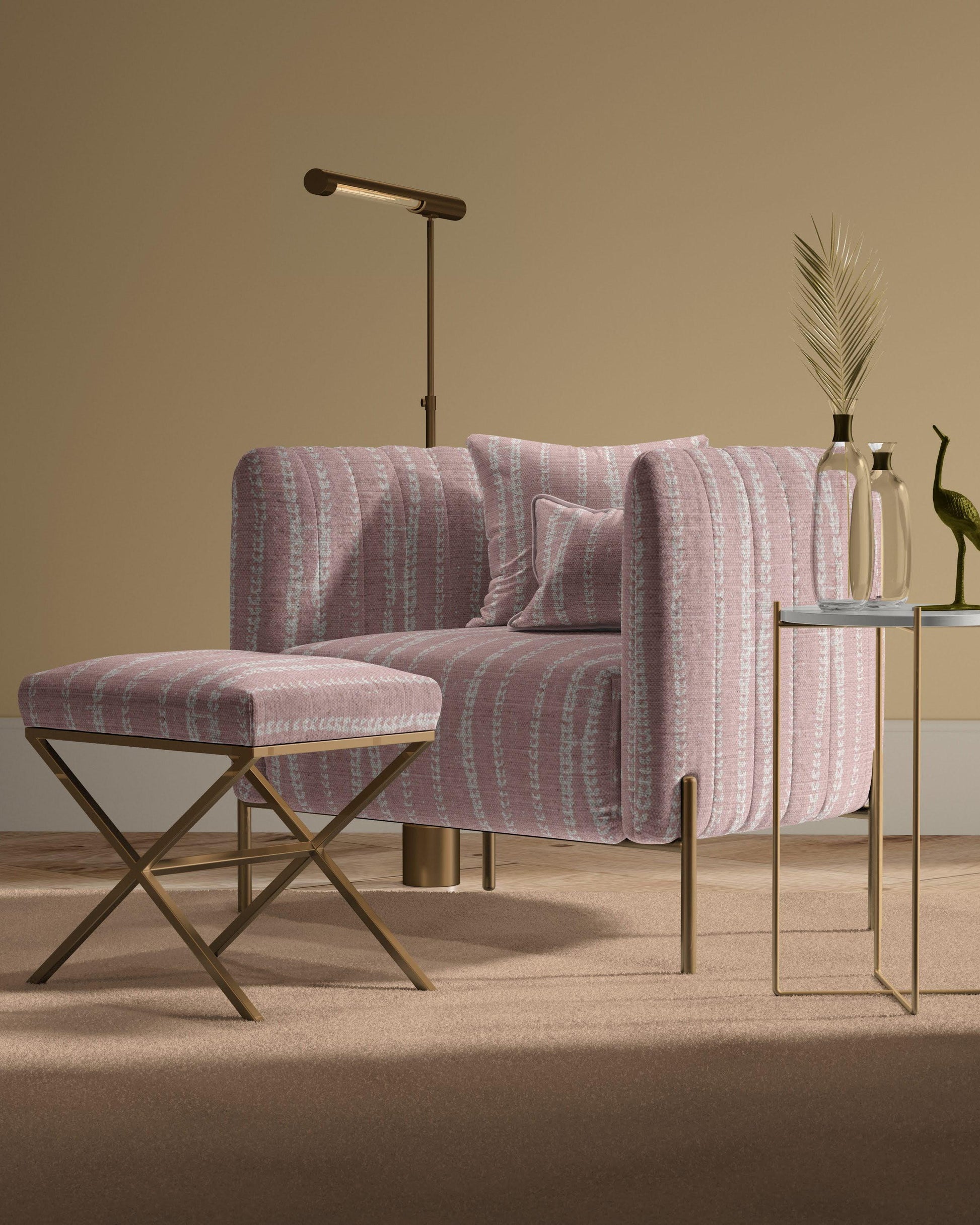 PILLOWPIA vines print in blush swatch