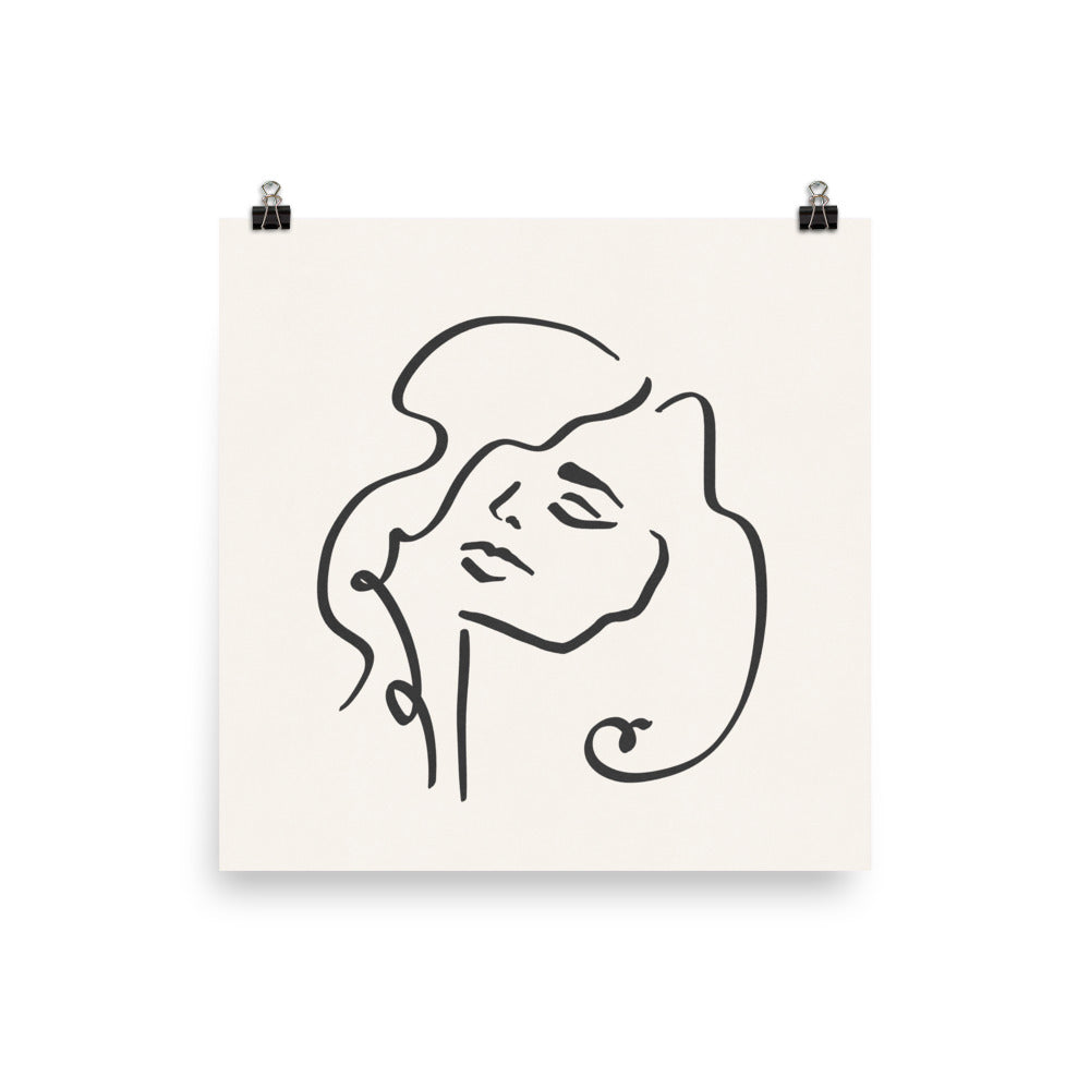 PILLOWPIA sophia line drawing print 10″×10″