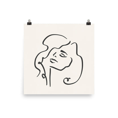 PILLOWPIA sophia line drawing print 12″×12″