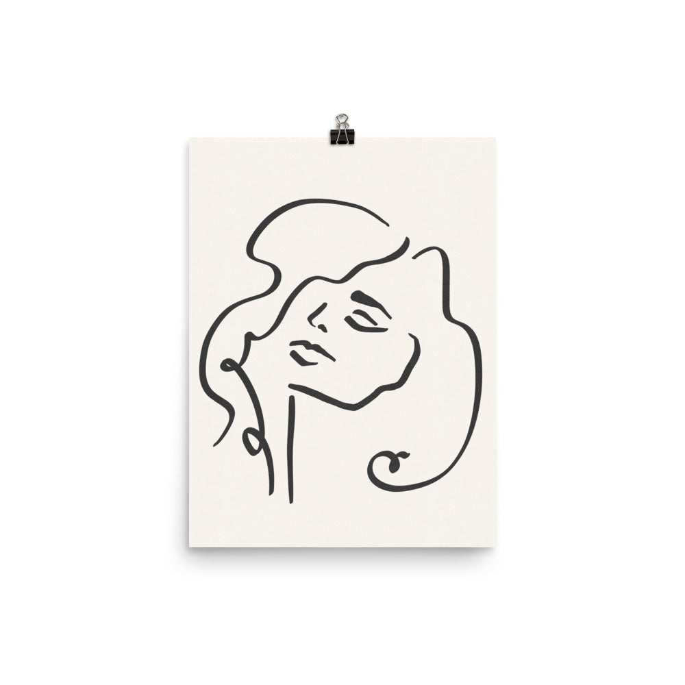 PILLOWPIA sophia line drawing print 12″×16″