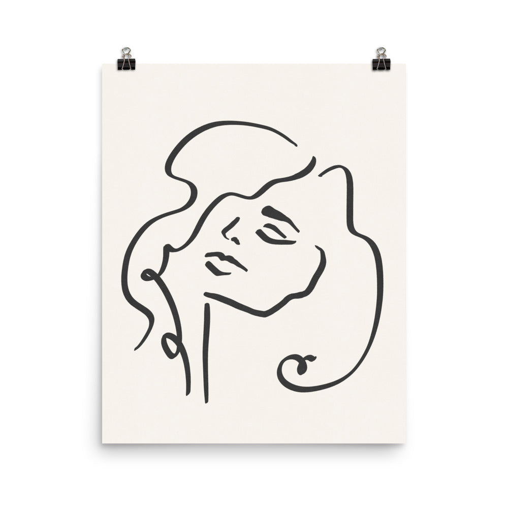 PILLOWPIA sophia line drawing print 16″×20″