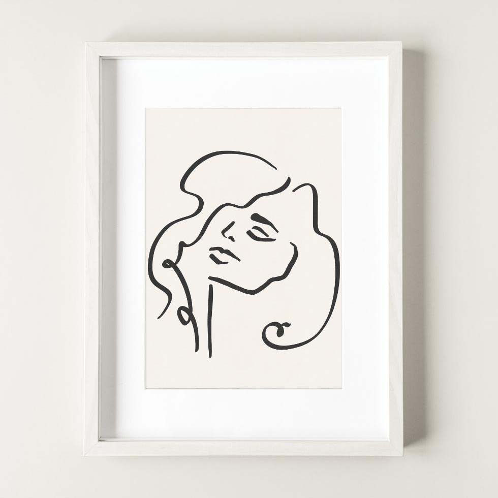 PILLOWPIA sophia line drawing print