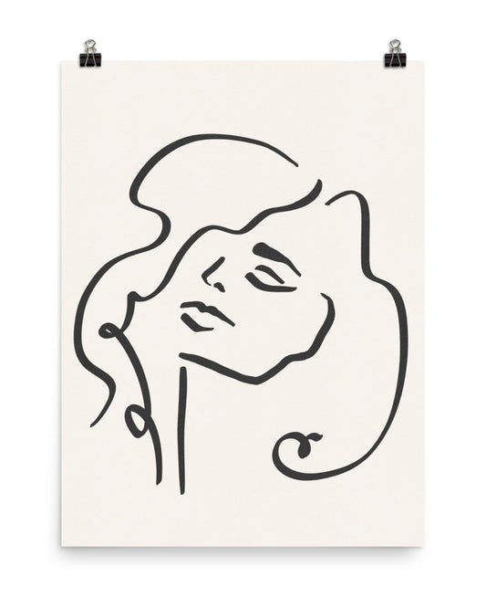 PILLOWPIA sophia line drawing print